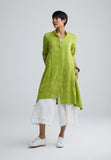 VELA Check-embroidered shirt dress
