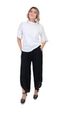 Pull On Ballon Hem Capri. 100% Linen