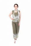 2 Piece Sleeveless Blouse w/ scarf