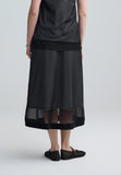 SAPHINA Striped mesh midi skirt