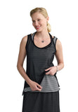 RIVKA striped mesh top