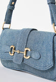 Modern Horsebit Denim Shoulder Bag