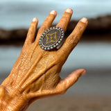 Oval Rhinestone Ring, Up-Cycled Oval Ring