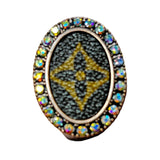 Oval Rhinestone Ring, Up-Cycled Oval Ring