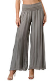 Pants in silk with elastic viscose lining