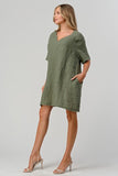 Short dress in linen