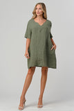 Short dress in linen