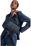 Modern Horsebit Denim Shoulder Bag