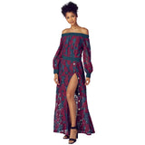 Off the Shoulder Maxi Lace Dress with Pockets