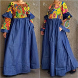 Long Denim/ Print Long Sleeve Dress/ Tall/ Plus Size