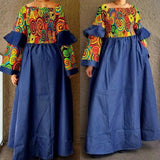 Long Denim/ Print Long Sleeve Dress/ Tall/ Plus Size