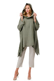 Long hooded tunic in 100% linen