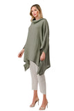 Long hooded tunic in 100% linen