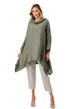 Long hooded tunic in 100% linen