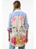 Floral Maya Shirt w/ Stripes