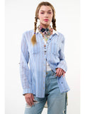 Floral Maya Shirt w/ Stripes