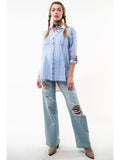 Floral Maya Shirt w/ Stripes