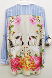 Floral Maya Shirt w/ Stripes