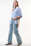 Floral Maya Shirt w/ Stripes