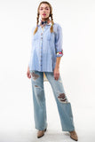 Floral Maya Shirt w/ Stripes