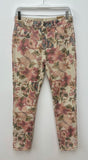 BLUSH FLORAL PRINT REVERSIBLE DENIM PANTS