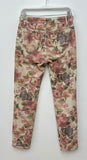 BLUSH FLORAL PRINT REVERSIBLE DENIM PANTS