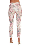 BLUSH FLORAL PRINT REVERSIBLE DENIM PANTS