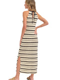 Halter Crochet Knit Maxi Dress