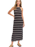 Halter Crochet Knit Maxi Dress