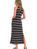 Halter Crochet Knit Maxi Dress