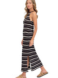 Halter Crochet Knit Maxi Dress