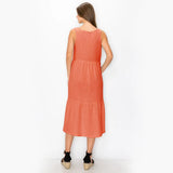 FLUFFY GAUZE RUFFLE TIER POCKET DRESS