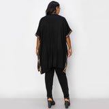 Sequin Contrast Kimono Curve