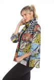 Abstract Modern-Art-Print Button Front Blouse/Jacket - 3963