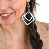 Square Silver Earrings