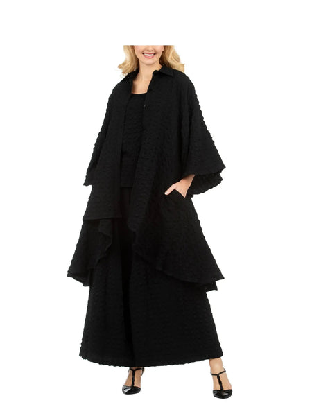 3 pc Popcorn Hi Low Jacket set with collar