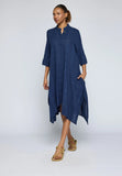 VELA Check-embroidered shirt dress
