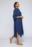 VELA Check-embroidered shirt dress