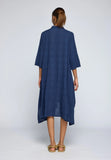 VELA Check-embroidered shirt dress