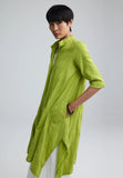 VELA Check-embroidered shirt dress
