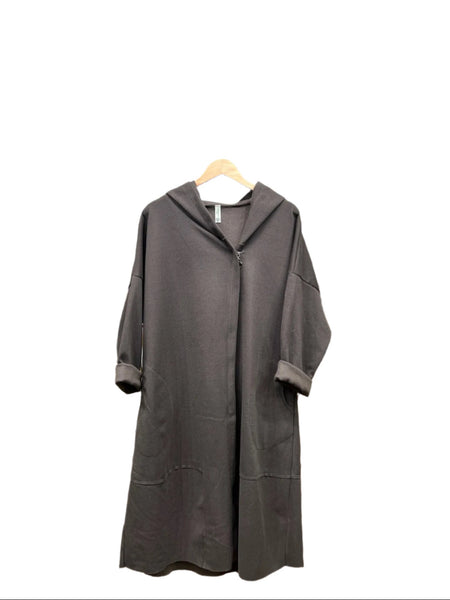 Asymmetric Lightweight Zip Ip Long Coat