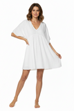 Short sleeve cotton tunic dress