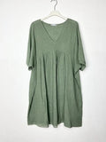 Short sleeve cotton tunic dress