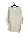 Plain Tunic with Frilly Sleeves
