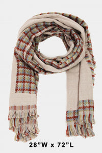 Checkered Striped Obling Scarf