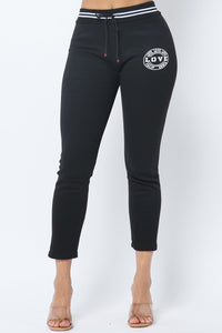 Joggers Pants with Elastic waist Front Tie