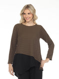 WAFFLE SOLID CREW NECK TOP
