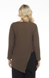 Solid Waffle Top  -3/4 SLEEVE CREW NECK