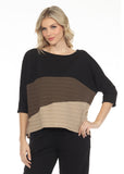 DOLMAN TOP 3 WAFFLE SOLID -L/DOLMAN SLV CREW TOP