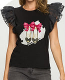 Double Detailed Sleeve Graphic Top